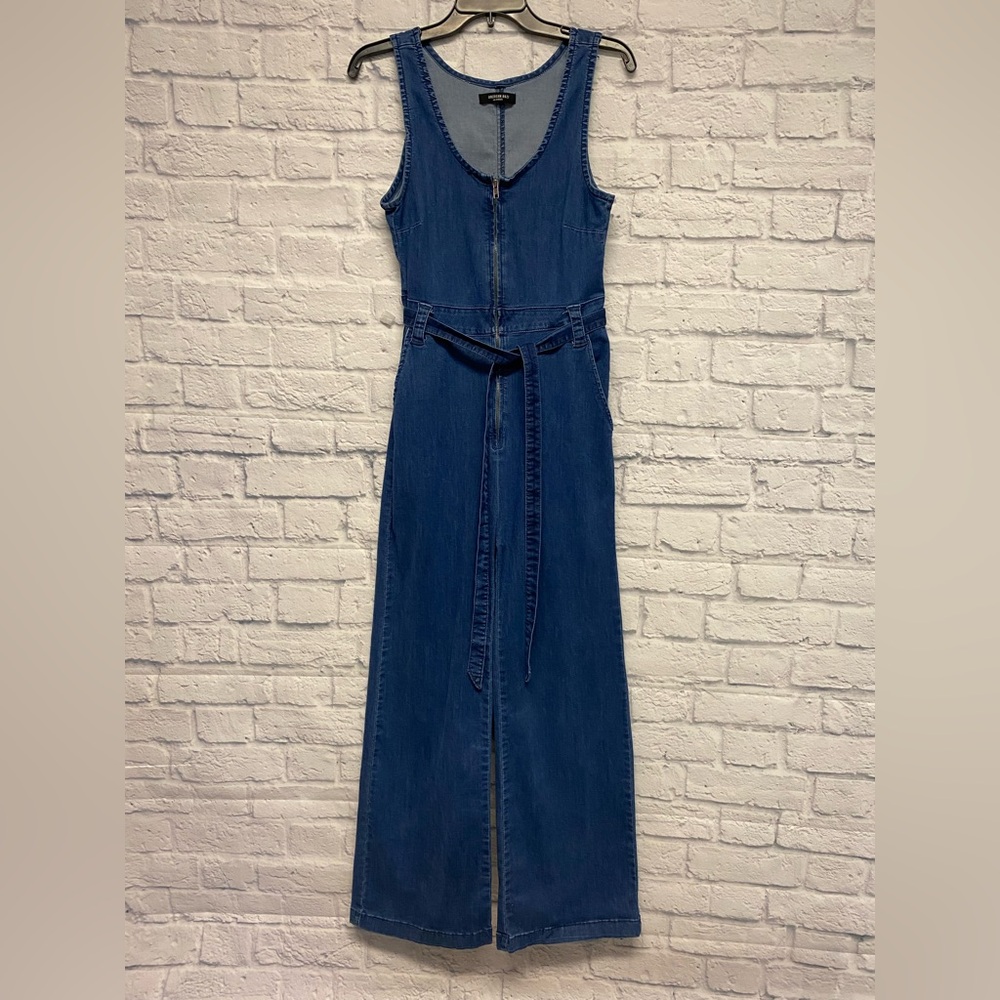 American Bazi Denim Crop Jumpsuit Size Large